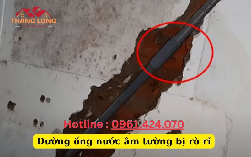 Đường ống nước âm tường bị rò rỉ
