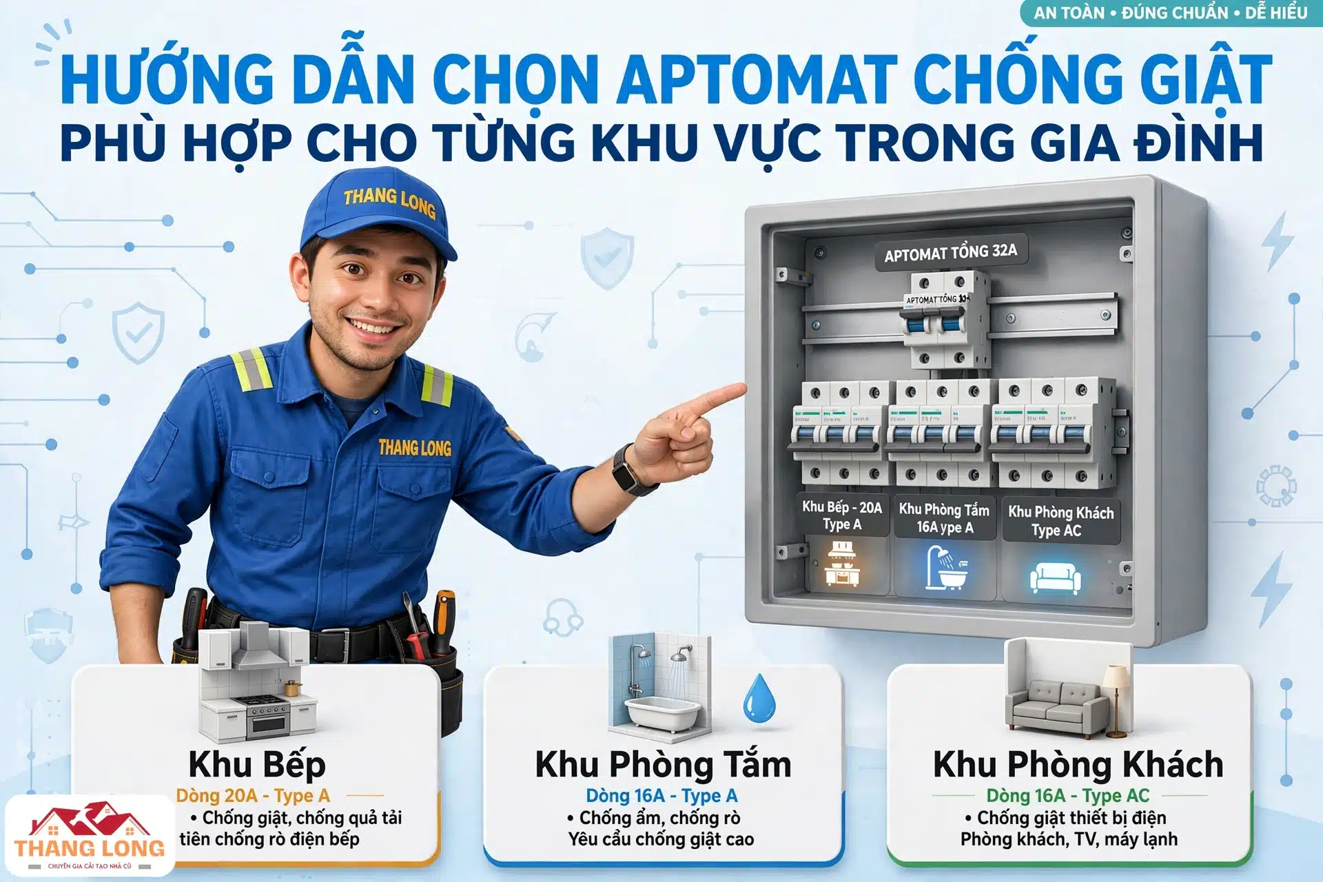 chọn aptomat chống giật cho gia đình